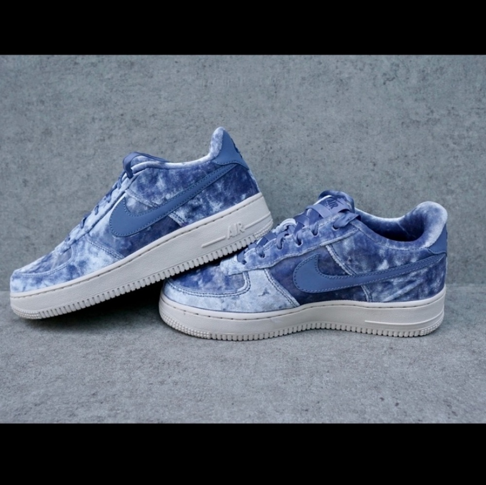 Nike blue velvet Air Force 1s